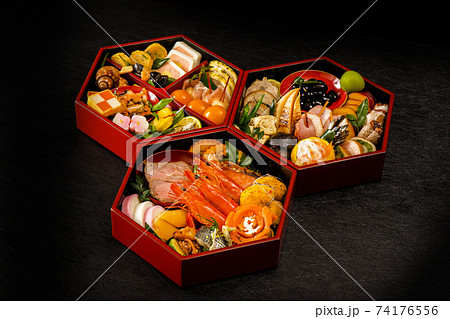 典型的な日本料理　Japanese food  New Year dishes (OSECHI) 74176556