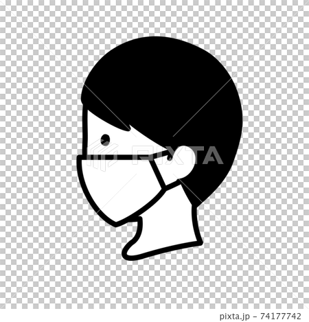 Illustration icon of a man wearing a mask (profile) Illustration icon of a man wearing a mask (profile) 74177742