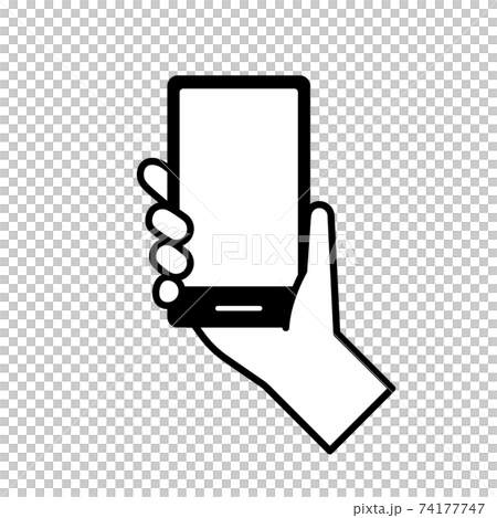 與智能手機的手狀圖標 74177747
