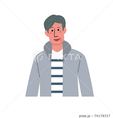 中高年の男性 シニア男性 イラスト 上半身のイラスト素材