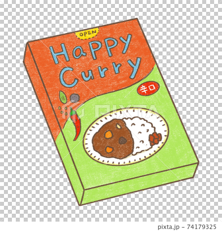 Illustration of cute ingredients_Retort curry 1 Illustration of cute ingredients_Retort curry 1 74179325