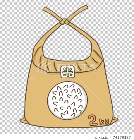 かわいい食材のイラスト_お米2kg 74179327