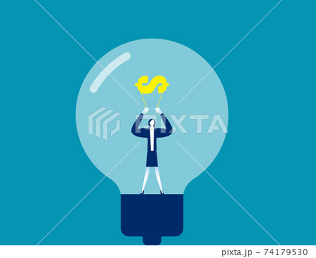 Stronger business with creativity and financial. Business light bulb concept 74179530