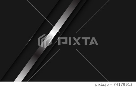 Abstract silver line shadow slash on black with blank space design modern luxury background vector illustration. 74179912