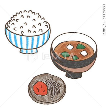 ご飯と味噌汁 74179951