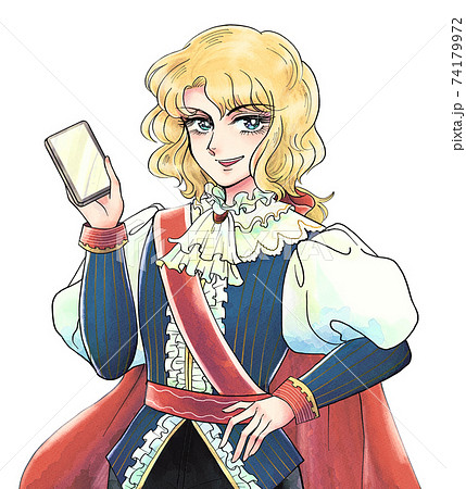昭和の少女漫画風・スマホを持つ王子様・男装の麗人 74179972