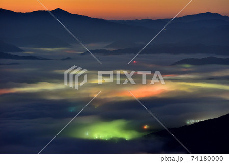 来日岳からの豊岡盆地の雲海 来日岳からの豊岡盆地の雲海 74180000