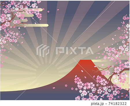 春の桜と富士山 風景 春の桜と富士山 風景 74182322