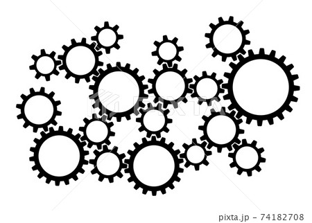 いろいろな歯車の組み合わせ アイコンイラスト いろいろな歯車の組み合わせ アイコンイラスト 74182708