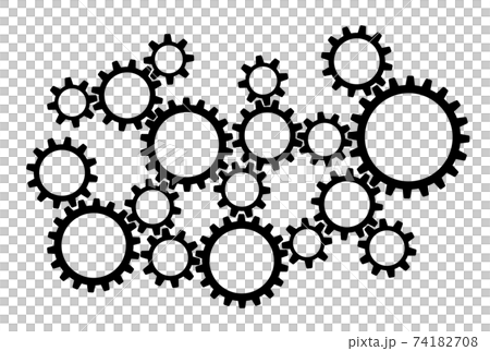いろいろな歯車の組み合わせ アイコンイラスト いろいろな歯車の組み合わせ アイコンイラスト 74182708