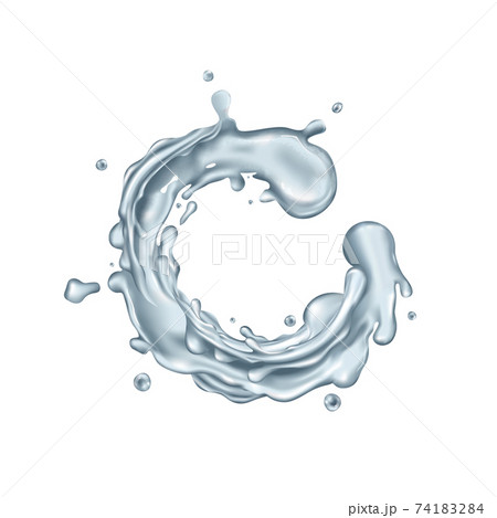 Clear water splash circle on a white background Clear water splash circle on a white background 74183284