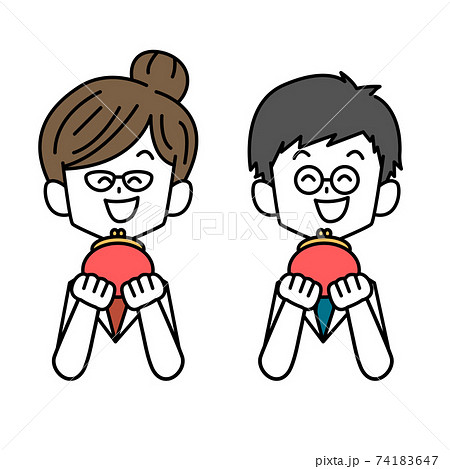 財布があたたかい医師男女 のイラスト素材