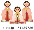 ひな祭り　三人官女　毛氈 74185786