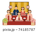 ひな祭り　雛人形　三人官女 74185787