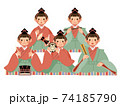 ひな祭り　五人囃子　毛氈 74185790