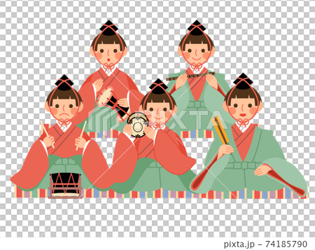 ひな祭り　五人囃子　毛氈 74185790