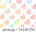 パステル水彩-ハート背景斜め- 74185791