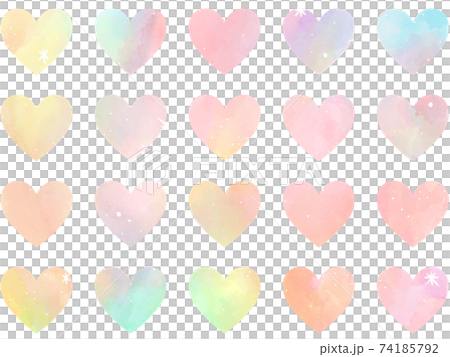 パステル水彩 ハート背景 のイラスト素材