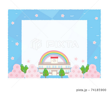 素材-春空と学校 74185900