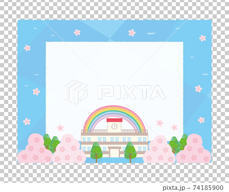 素材-春空と学校 74185900