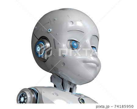 Cute robot with cartoon character 74185950