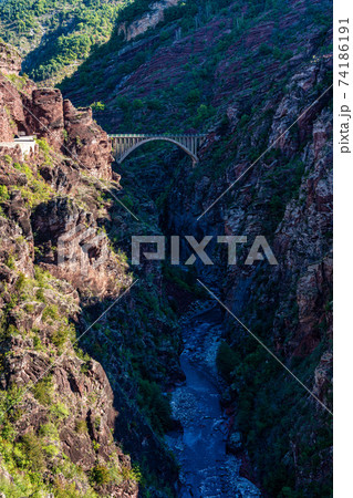 Gorges de Daluis or Chocolate canyon in Provence-Alpes, France. 74186191