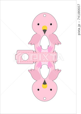 Cute easter egg holder flamingo template. Retail paper box for the easter egg. Printable color scheme. Laser cutting vector template. Isolated packaging design illustration. Cute easter egg holder flamingo template. Retail paper box for the easter egg. Printable color scheme. Laser cutting vector template. Isolated packaging design illustration. 74186607