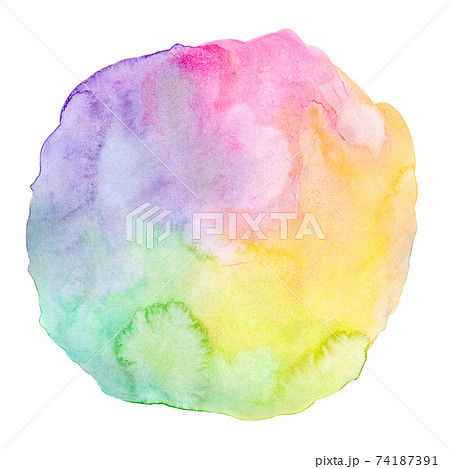 背景素材 虹色 水彩テクスチャーのイラスト素材