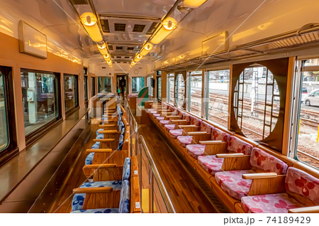 高野山へ旅する観光列車 こうや花鉄道 天空 の写真素材