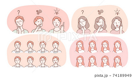 Emotions, facial expression variety concept Emotions, facial expression variety concept 74189949