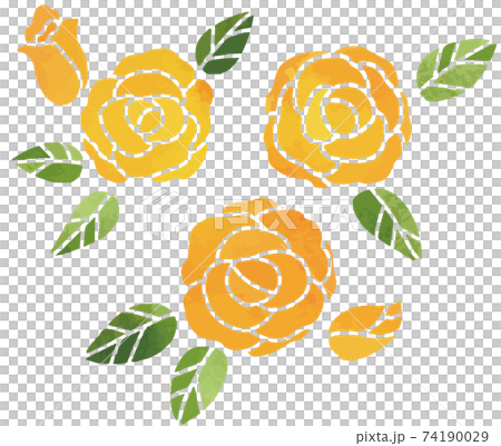Watercolor yellow rose cute decorative illustration Watercolor yellow rose cute decorative illustration 74190029