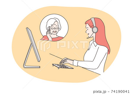 Service, call center, customer support concept 74190041