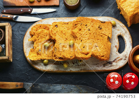 Freshly baked homemade bread Freshly baked homemade bread 74190753