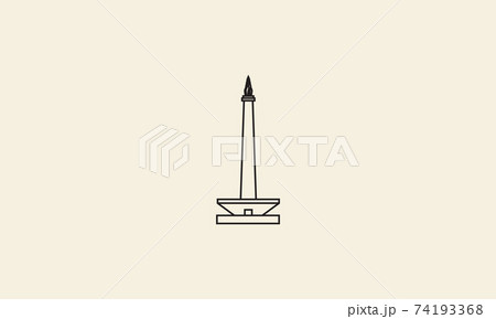 jakarta city monument lines logo vector icon symbol graphic design illustration 74193368