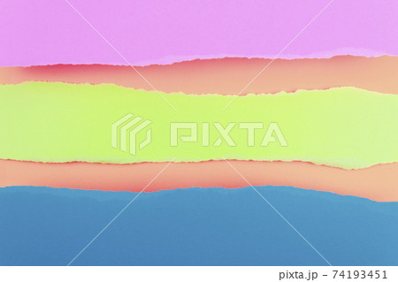 Ripped paper edge with copy space, multicolor background. Ripped paper edge with copy space, multicolor background. 74193451