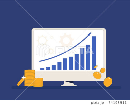 Stock market rally. Financial growth. Investment concept. Vector flat illustration. 74193911