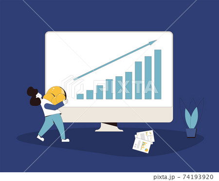 Financial growth. Investment concept. Lucky retail investor. Vector illustration. Financial growth. Investment concept. Lucky retail investor. Vector illustration. 74193920