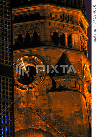 Kaiser Wilhelm Memorial Church at Breitscheidplatz, Berlin, Germany, an anti-war memorial. Kaiser Wilhelm Memorial Church at Breitscheidplatz, Berlin, Germany, an anti-war memorial. 74194050