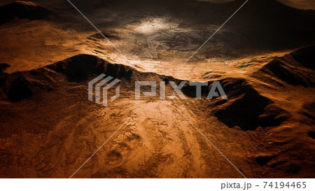 Aerial view of red Desert with sand dune 74194465