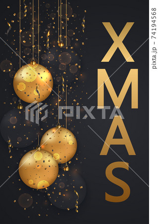 Vector modern Christmas or 2018 Happy New Year winter holiday invitation card Vector modern Christmas or 2018 Happy New Year winter holiday invitation card 74194568