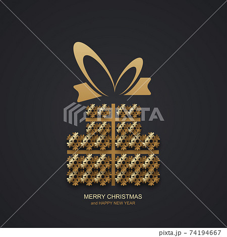 Vector modern Christmas or 2018 Happy New Year winter holiday invitation card background. 74194667