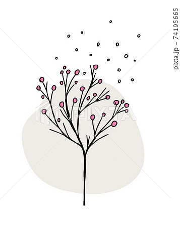 Plant drawing, modern design. Abstract Plant Art design for print, cover, wallpaper. Vector illustration 74195665