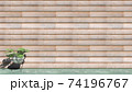 板壁と観葉植物の背景画像 74196767