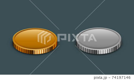 Vector modern money coins icon on sample background. 74197146