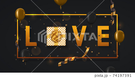 Vector modern valentines day or love poster background. 74197391