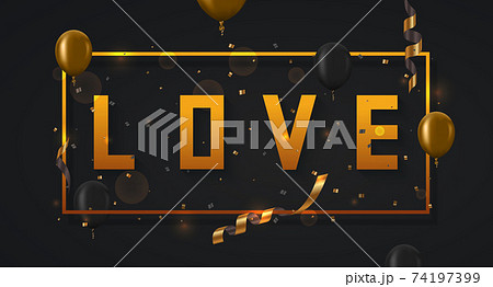 Vector modern valentines day or love poster background. 74197399
