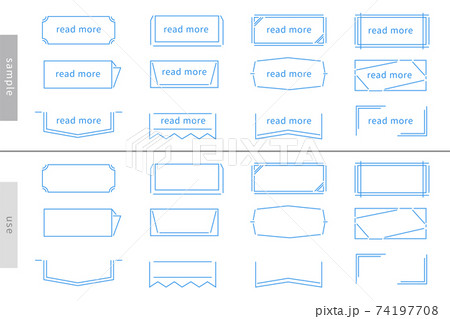 タイトル 見出し ボタン リンク 北欧 装飾 枠 バナー フレーム AI eps ベクター素材 74197708