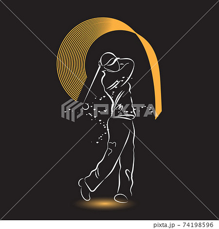 Medical infographic orthopedic. Human silhouette in Golf motion injury of elbow, shoulder, spine, pelvis, knee and foot.Radiology orthopedic, hospital, joint, sport, diagnostics. Vector illustration 74198596