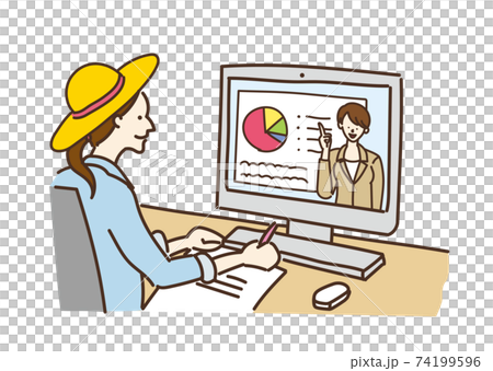 Agricultural girl Agricultural farmer Female business PC illustration 74199596