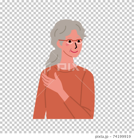 Middle-aged female senior illustration upper body Middle-aged female senior illustration upper body 74199919